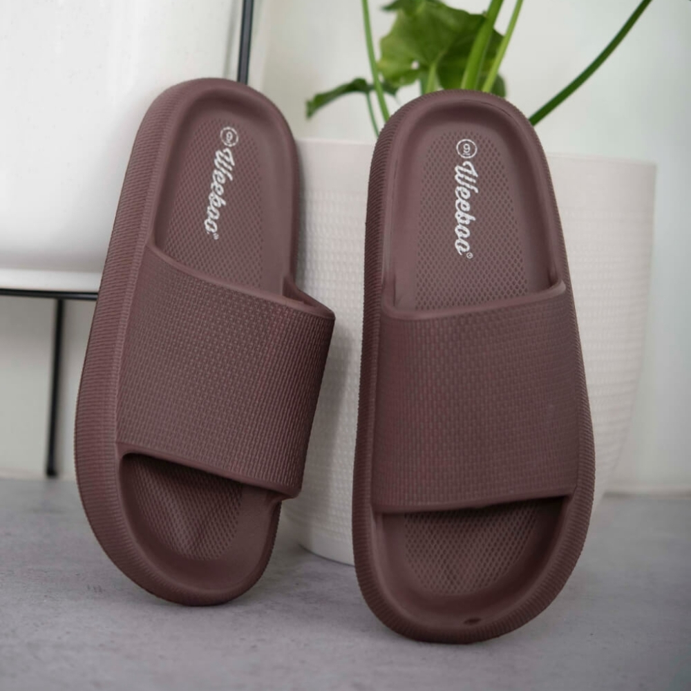 Go All Out Slide-On Sandals in Brown